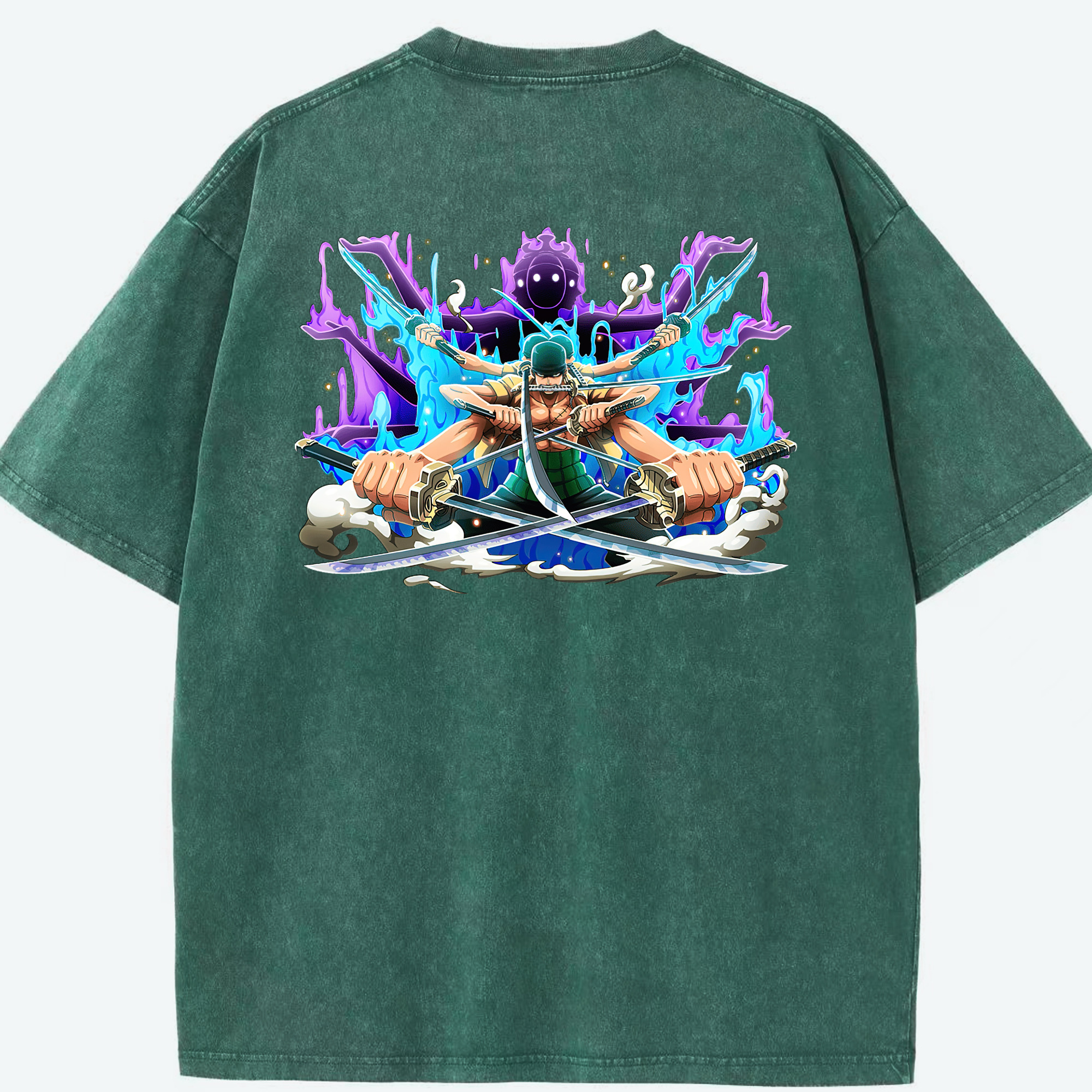 ワンピース ロロノア・ゾロ ONE PIECE Roronoa Zoro 綿100% ヴィンテージ風 半袖Tシャツ（背面プリント）